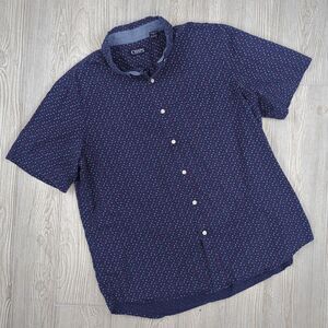 Chaps Men’s XL Blue Red Short Sleeve Casual Button Down Shirt